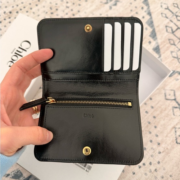 ✨ NWT CHLOE logo black leather wallet - Picture 5 of 6